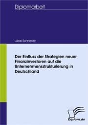 Cover von Der Einfluss der Strategien neuer Finanzinvestoren auf die Unternehmensstrukturierung in Deutschland