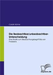 Cover von Die Beobachtbar/unbeobachtbar-Unterscheidung