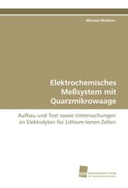 Cover von Elektrochemisches Meßsystem mit Quarzmikrowaage