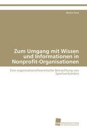 Cover von Zum Umgang mit Wissen und Informationen in Nonprofit-Organisationen