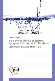 Cover von La perméabilité des genres lyriques à la fin du XVIIIe siècle