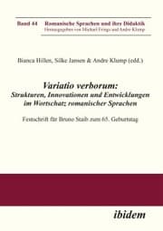 Cover von Variatio verborum: Strukturen, Innovationen und Entwicklungen im Wortschatz romanischer Sprachen