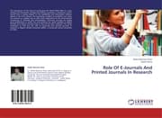 Cover von Role Of E-Journals And Printed Journals In Research