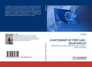 Cover von A DICTIONARY OF TORT LAW - DELIKTSRECHT