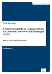 Cover von Betriebswirtschaftliche Standardsoftware für kleine und mittlere Unternehmungen (KMU)
