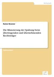 Cover von Die Bilanzierung der Spaltung beim übertragenden und übernehmenden Rechtsträger
