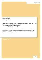 Cover von Die Rolle von Führungsgrundsätzen in der Führungspsychologie