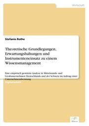 Cover von Theoretische Grundlegungen, Erwartungshaltungen und Instrumenteneinsatz zu einem Wissensmanagement