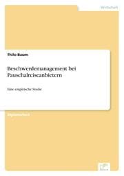 Cover von Beschwerdemanagement bei Pauschalreiseanbietern