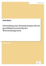 Cover von Entwicklung eines Einsatzkonzeptes für ein geschäftsprozessorientiertes Wissensmanagement