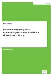 Cover von Prüfstandserprobung eines BHKW-Kompaktmoduls von 85 KW elektrischer Leistung