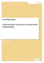 Cover von Faktormodelle im Kontext internationaler Kapitalmärkte