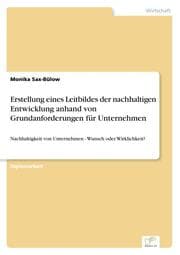 Cover von Erstellung eines Leitbildes der nachhaltigen Entwicklung anhand von Grundanforderungen für Unternehmen