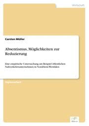 Cover von Absentismus, Möglichkeiten zur Reduzierung