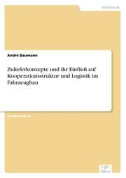 Cover von Zulieferkonzepte und ihr Einfluß auf Kooperationsstruktur und Logistik im Fahrzeugbau