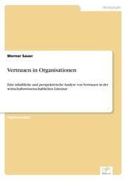 Cover von Vertrauen in Organisationen