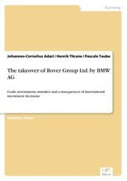 Cover von The takeover of Rover Group Ltd.by BMW AG