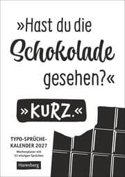 Cover von Typo-Sprüche-Kalender s/w Wochenplaner 2027 - mit 53 witzigen Sprüchen