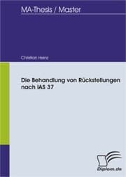 Cover von Die Behandlung von Rückstellungen nach IAS 37