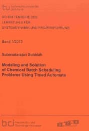 Cover von Modeling and Solution of Chemical Batch Scheduling Problems Using Timed Automata