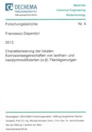 Cover von Charakterisierung der lokalen Korrosionseigenschaften von lanthan- und neodymmodifizierten (alpha-beta) Titanlegierungen