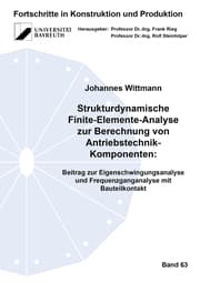 Cover von Strukturdynamische Finite-Elemente-Analyse zur Berechnung von Antriebstechnik-Komponenten: