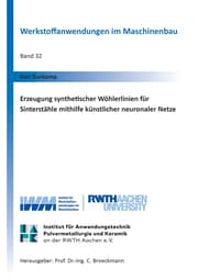 Cover von Erzeugung synthetischer Wöhlerlinien für Sinterstähle mithilfe künstlicher neuronaler Netze