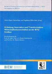 Cover von Gründung, Innovation und Transformation: Wirtschaftswissenschaften an der BTU Cottbus