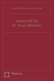 Cover von Festschrift für Dr. Klaus Wimmer