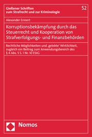 Cover von Korruptionsbekämpfung durch das Steuerrecht und Kooperation von Strafverfolgungs- und Finanzbehörden