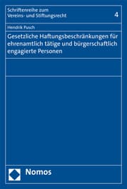Cover von Gesetzliche Haftungsbeschränkungen für ehrenamtlich tätige und bürgerschaftlich engagierte Personen