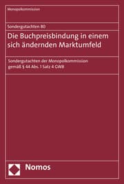 Cover von Sondergutachten 80: Die Buchpreisbindung in einem sich ändernden Marktumfeld