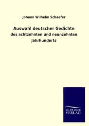 Cover von Auswahl deutscher Gedichte
