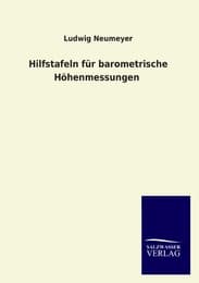Cover von Hilfstafeln für barometrische Höhenmessungen