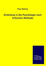 Cover von Einleitung in die Psychologie nach kritischer Methode