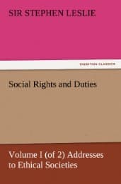 Cover von Social Rights and Duties, Volume I (of 2) Addresses to Ethical Societies