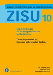 Cover von ZISU 10,2021 - Zeitschrift für interpretative Schul- und Unterrichtsforschung