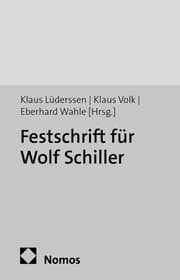 Cover von Festschrift für Wolf Schiller
