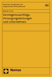 Cover von Vermögensnachfolge, Versorgungsleistungen und Unternehmen