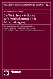 Cover von Die Veräußererkündigung auf Erwerberkonzept beim Betriebsübergang