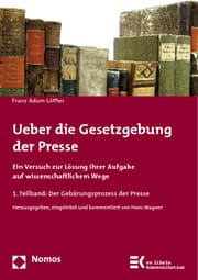 Cover von Ueber die Gesetzgebung der Presse