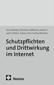 Cover von Schutzpflichten und Drittwirkung im Internet