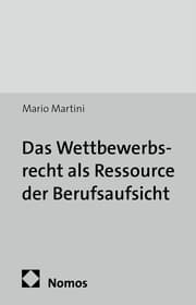 Cover von Das Wettbewerbsrecht als Ressource der Berufsaufsicht