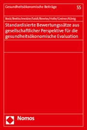 Cover von Standardisierte Bewertungssätze aus gesellschaftlicher Perspektive für die gesundheitsökonomische Evaluation
