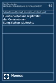 Cover von Funktionalität und Legitimität des Gemeinsamen Europäischen Kaufrechts