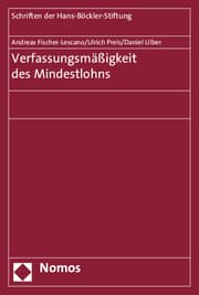 Cover von Verfassungsmäßigkeit des Mindestlohns