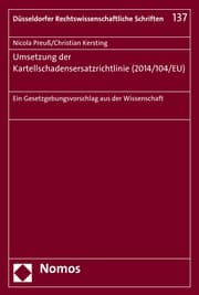 Cover von Umsetzung der Kartellschadensersatzrichtlinie (2014/104/EU)