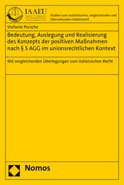 Cover von Bedeutung, Auslegung und Realisierung des Konzepts der positiven Maßnahmen nach § 5 AGG im unionsrechtlichen Kontext