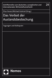 Cover von Das Verbot der Auslandsbestechung