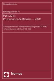 Cover von Sondergutachten 74: Post 2015: Postwendende Reform - Jetzt!